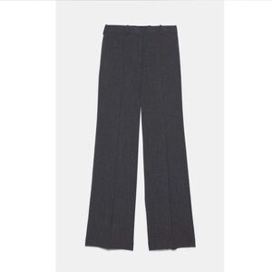 Zara Dark Grey High Waisted Wide Leg Trouser Business Pant